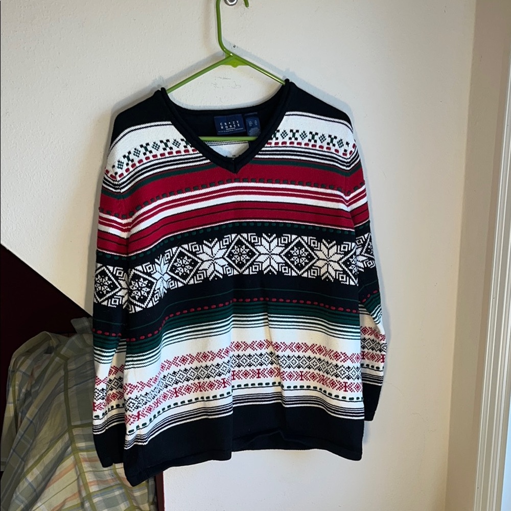 Men's Crazy Horse 100% Cotton Multicolor Patterned Sweater‎